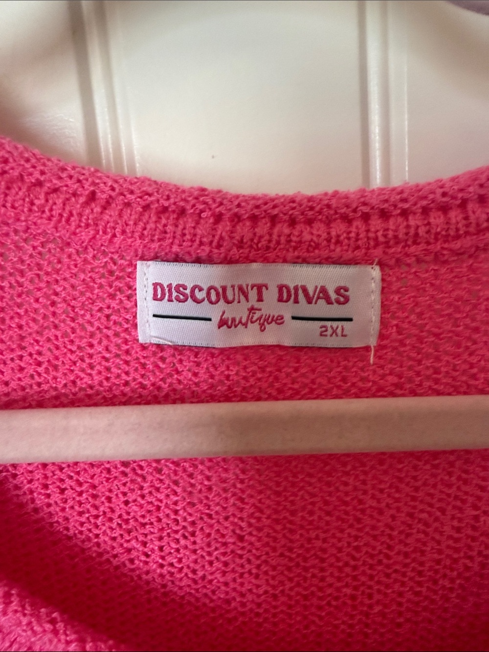 Discount Divas Bright Pink Scoop Neck Knit Sweater - Picture 2 of 8